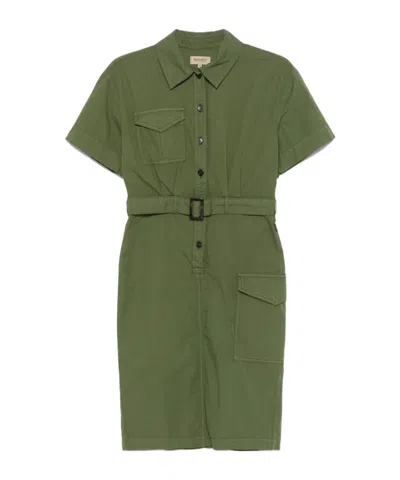 WOOLRICH WOOLRICH BUTTON DETAILED BELTED DRESS
