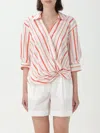 Woolrich Striped Twist Poplin Blouse In White