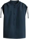 Woolrich Blue Shirt With Drawstring Shoulder Details In Blue
