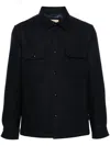 Woolrich Long-sleeved Straight Hem Shirt In Blue
