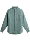 Woolrich Linen Shirt In Green In Green
