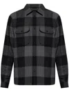 Woolrich Checked Buttoned Overshirt In Grey