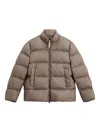 Woolrich Short Puffer Jacket With High Collar In Brown