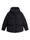 Woolrich Cloud Down Jacket In Stretch Nylon With A Matte Finish In Black
