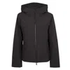 Woolrich Hooded Jacket With Side Slit Pockets In Black