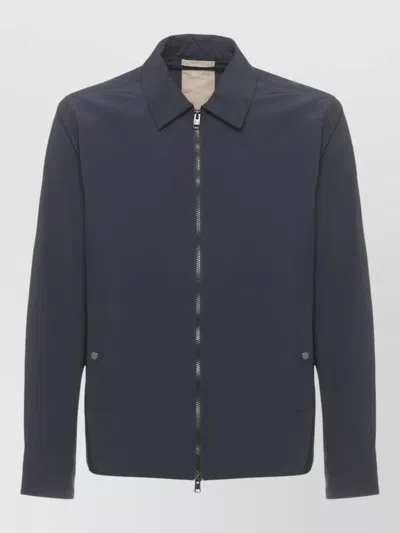 Woolrich Short Jacket Collar Design Buttoned Cuffs In Blue