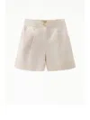 Woolrich Pleated High-waisted Shorts In Light Oak