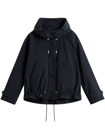Woolrich Short Parka Coat In Blue