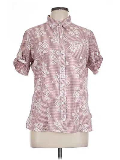 Pre-owned Woolrich Short Sleeve Blouse In Burgundy