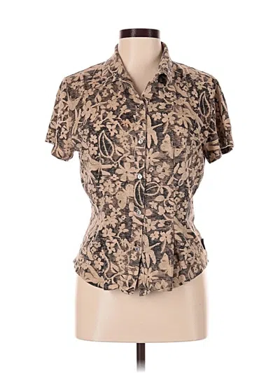 Pre-owned Woolrich Short Sleeve Button Down Shirt In Brown