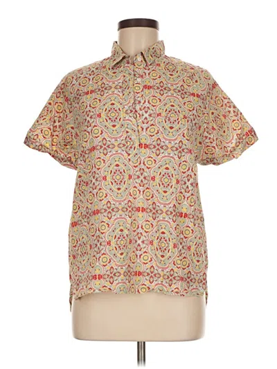 Pre-owned Woolrich Short Sleeve Button Down Shirt In Brown