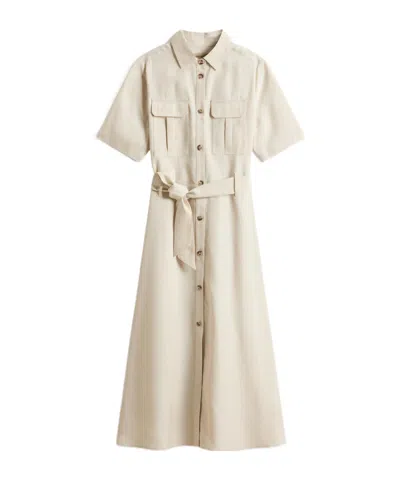 Woolrich Short Sleeve Dress In Beige