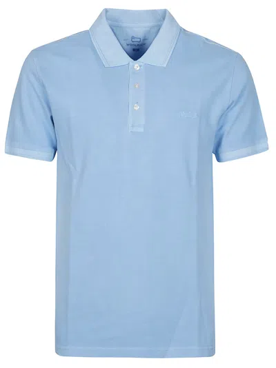 Woolrich Short Sleeve Mackinack Polo Shirt In Clear Blue