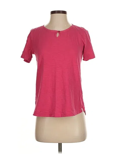 Pre-owned Woolrich Short Sleeve Top Pink Keyhole Neckline Tops