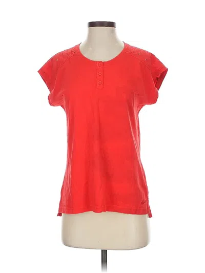Pre-owned Woolrich Short Sleeve Top Red Scoop Neck Tops