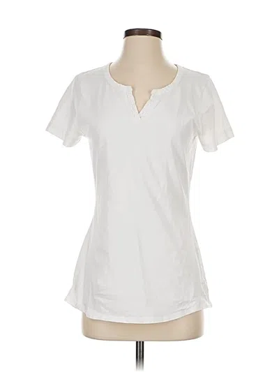 Pre-owned Woolrich Short Sleeve Top White V Neck Tops