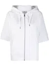 Woolrich Logo Full Zip Hoodie In Weiss