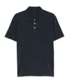Woolrich Navy Blue Cotton Blend Polo Shirt In Black