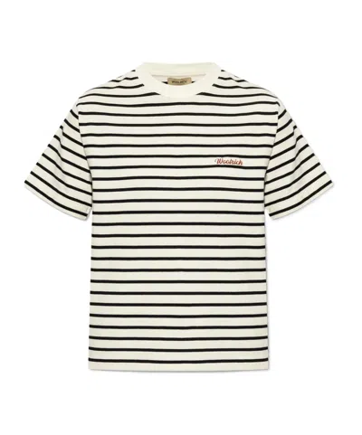 Woolrich Striped Short Sleeve Crew-neck T-shirt In Multi