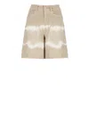 Woolrich Tie-dye High-waisted Shorts In Beige