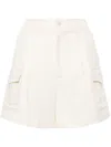 Woolrich Lightweight Linen Viscose Shorts Pockets In White