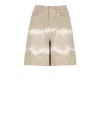 Woolrich Tie-dye High-waisted Shorts In Beige