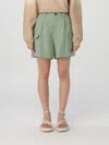 Woolrich Breathable Linen Viscose Shorts For Warm Weather In Green