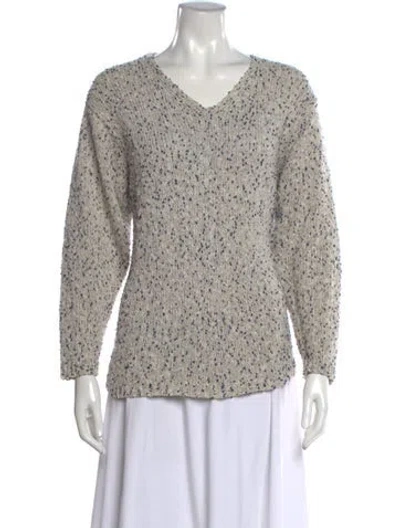 Pre-owned Woolrich Silk Printed Sweater In White