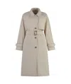 Woolrich Single-breasted Belted Trench Coat In Nude