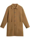 Woolrich Single-breasted Coat In Brown