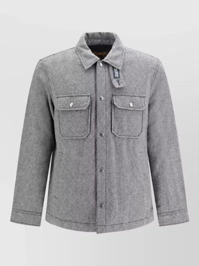 Woolrich Single Breasted Coat In Gray