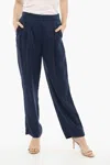 Woolrich Single Pleat Flared Pants In Blue