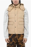 Woolrich Sleeveless Aleutian Down Jacket With Removable Hood In Multi