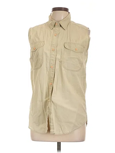 Pre-owned Woolrich Sleeveless Button Down Shirt In Tan