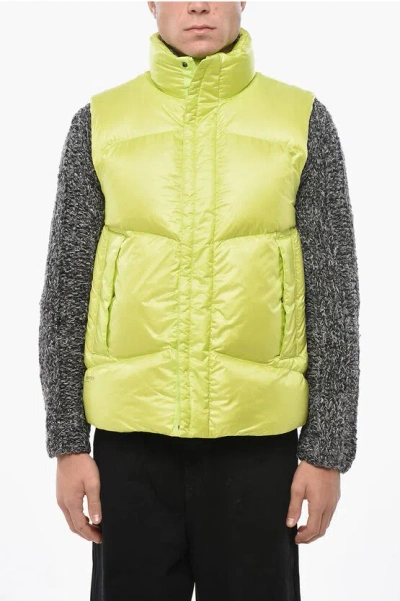 Woolrich Sleeveless Pertex Down Jacket With Hidden Closure In Green
