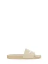 Woolrich Slide Sandal With Logo In Beige