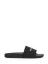 Woolrich Slide Sandal With Logo In Black