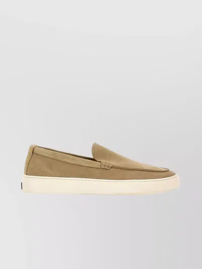 Woolrich Slip-on Reverse Suede Loafers In Cream