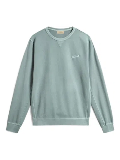 Woolrich Slub Boat Neck Sweatshirt In Blue