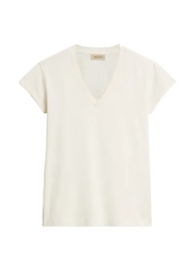 Woolrich Slub-fabric V-neck T-shirt In White
