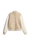 Woolrich Snap-button Two-tone Bomber Jacket In Multi