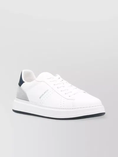 Woolrich Sneaker With Contrast Heel Panel In White