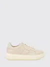 Woolrich Quilted Leather Sneakers With Elevated Platform In Neutral