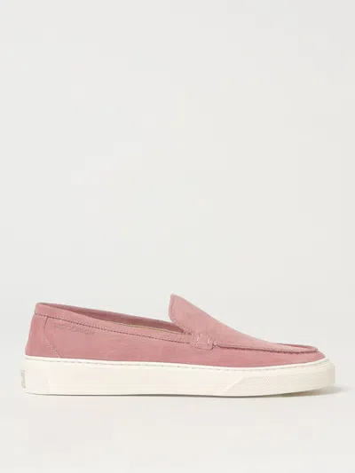 Woolrich Suede Leather Slip On Sneakers In Pink