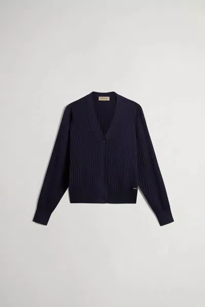 Woolrich Soft Cotton Sweater In Melton Blue