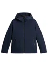 Woolrich Soft Shell Barrow Mac Coat In Blue