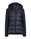 Woolrich Soft Shell Down Quilted Hybrid Woman Puffer Midnight Blue Size M Polyester, Elastane