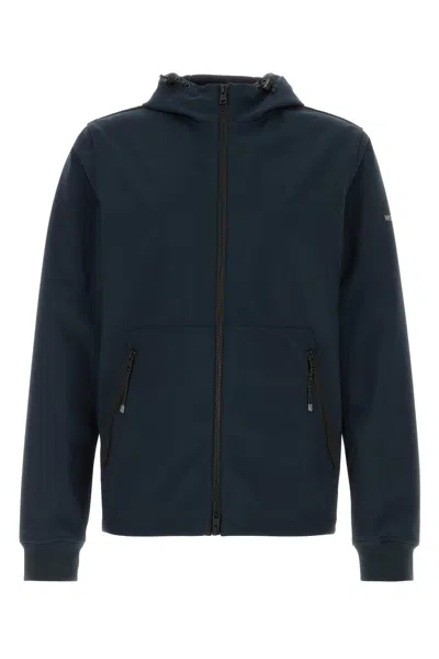 Woolrich Soft Shell Full-zip Hoodie - Melton Blue-xl Nd  Male