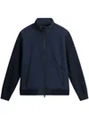 Woolrich High Neck Long Sleeve Panelled Sweatshirt In Blue