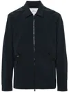 Woolrich Logo-patch Zip-up Jacket In 3989 Melton Blue